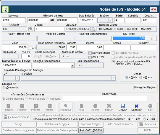 Iss Nota Fiscal